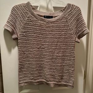 INC International Short Sleeve Sequin Sweater. Scoop Neck. Size XS